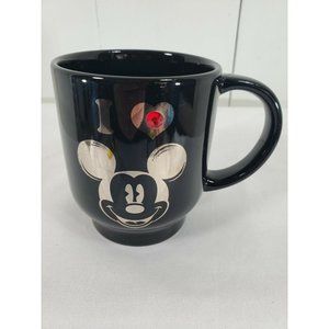 Disney Store  I Love Heart Mickey Mouse Black Coffee Tea Mug Cup Gemstones